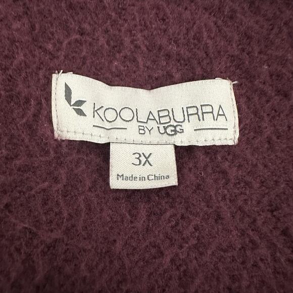 Koolaburra By UGG Sherpa Open Front Cardigan Jacket Womens 3X Maroon Sweater - Picture 10 of 14